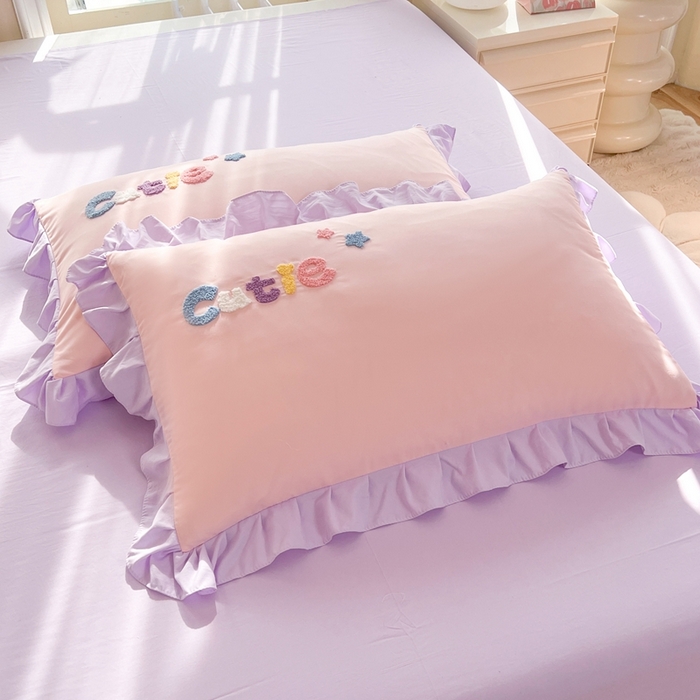 91家纺网 家纺一手货源 找家纺 （总）雨菲家纺 2025新款学生季水洗棉毛巾绣花枕套