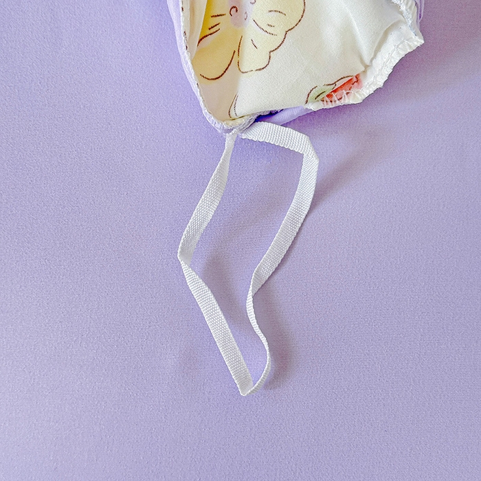 91家纺网 家纺一手货源 找家纺 雨菲家纺 2025新款学生季小清新公主风荷叶花边印花三件套四件套床单床笠款 茉莉兔