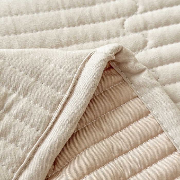 91家纺网 家纺一手货源 找家纺 橘夏家纺 2025新款夏季凉感莱赛尔天丝轻奢风星月款多功能床盖三件套软凉席盖毯 香槟色