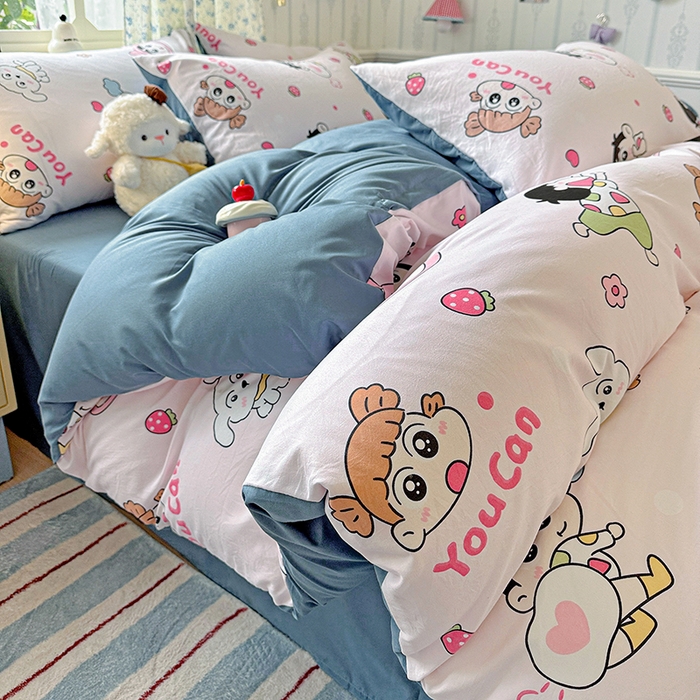 妖妖2025新款软糯水洗棉四件套 爱心小新