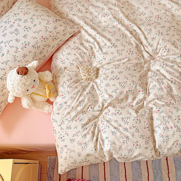 91家纺网 家纺一手货源 找家纺 妖妖2025新款软糯水洗棉四件套 春山慢寻