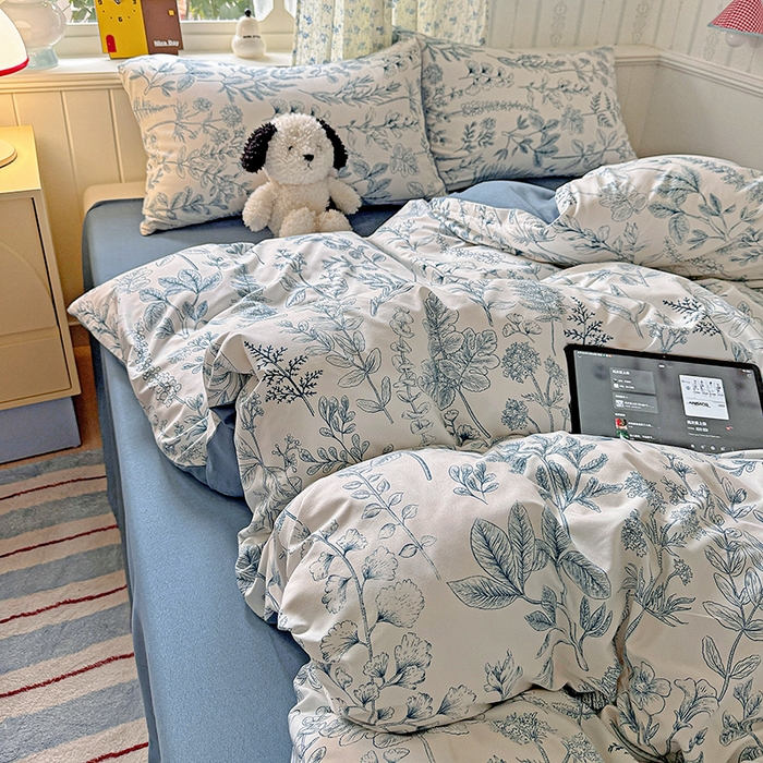 91家纺网 家纺一手货源 找家纺 妖妖2025新款软糯水洗棉四件套 春野集