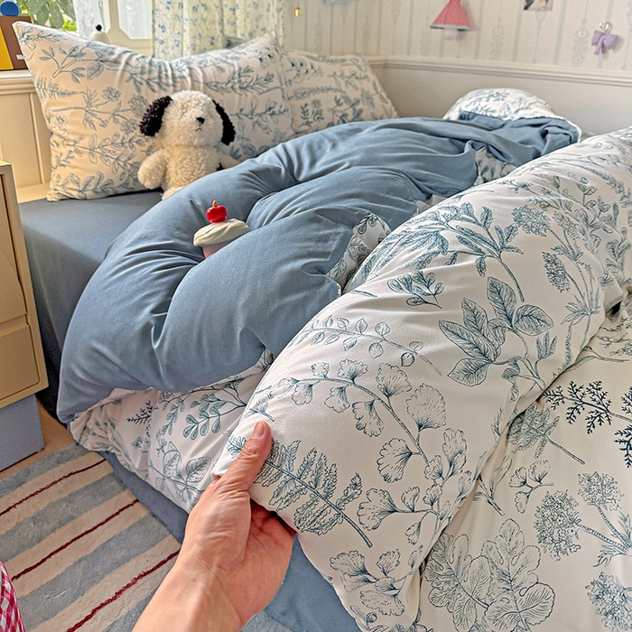 91家纺网 家纺一手货源 找家纺 妖妖2025新款软糯水洗棉四件套 春野集