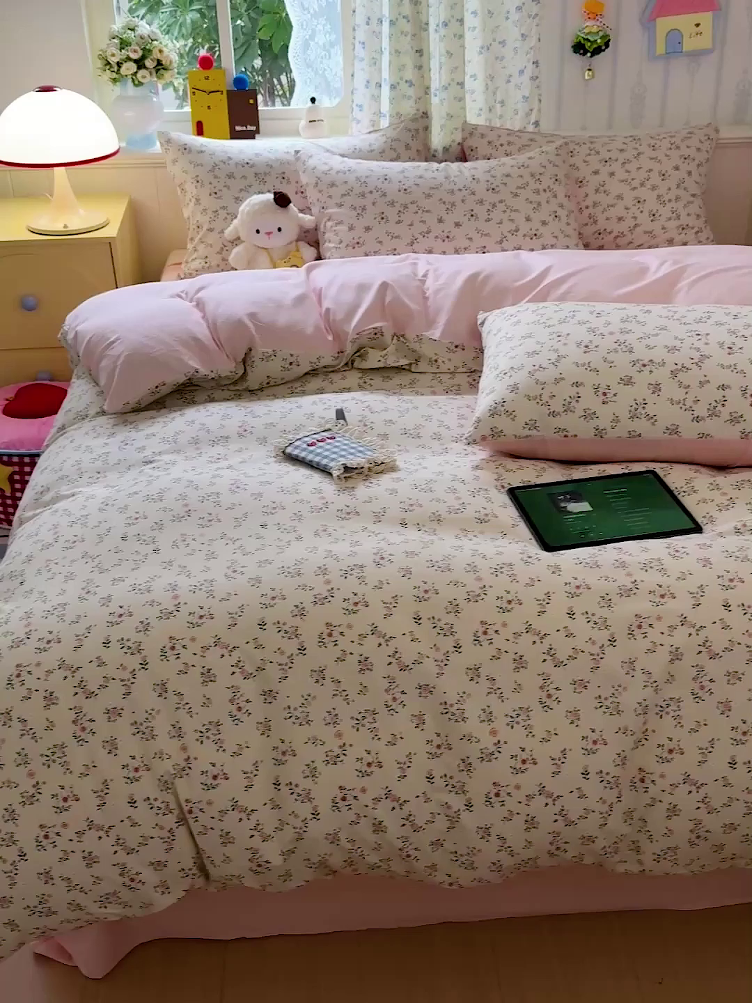 91家纺网 家纺一手货源 找家纺 妖妖2025新款软糯水洗棉四件套 春山慢寻