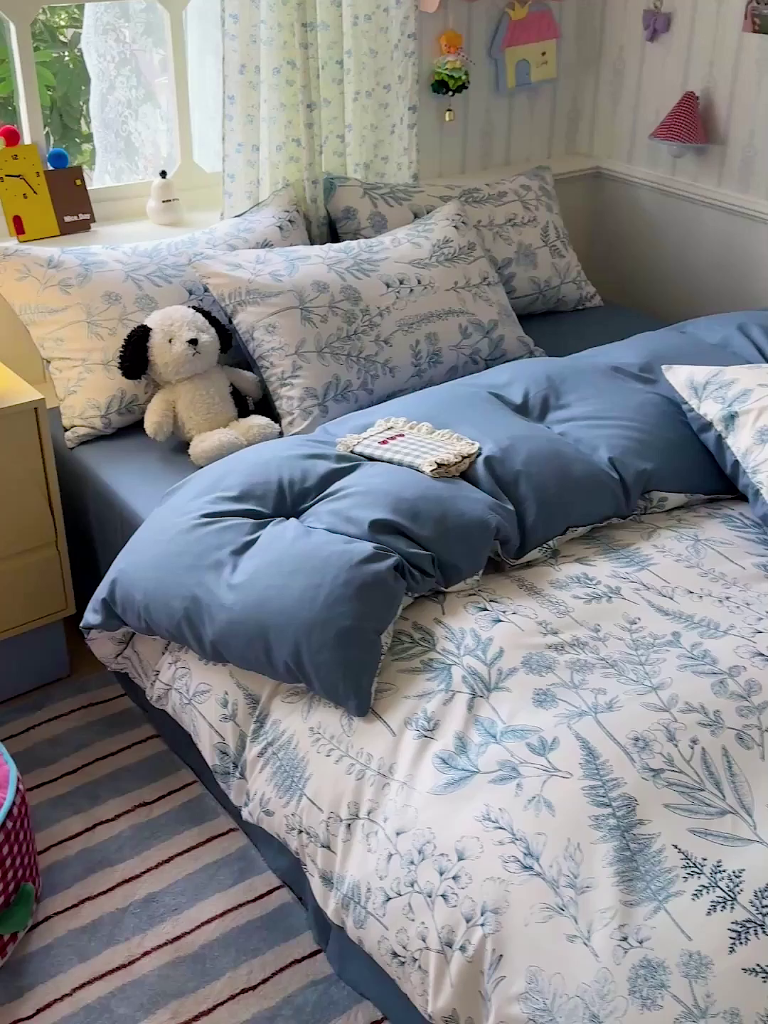 91家纺网 家纺一手货源 找家纺 妖妖2025新款软糯水洗棉四件套 春野集