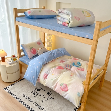 91家纺网 家纺一手货源 找家纺 （总）红馆 2025新款开学季三件套学生上下铺