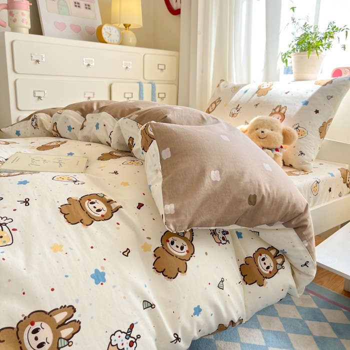 91家纺网 家纺一手货源 找家纺 （总）寻米 2025新款全棉印花学生季学生三件套