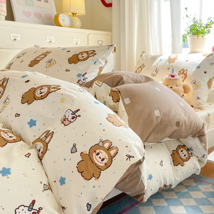 91家纺网 家纺一手货源 找家纺 （总）寻米 2025新款全棉印花学生季学生三件套