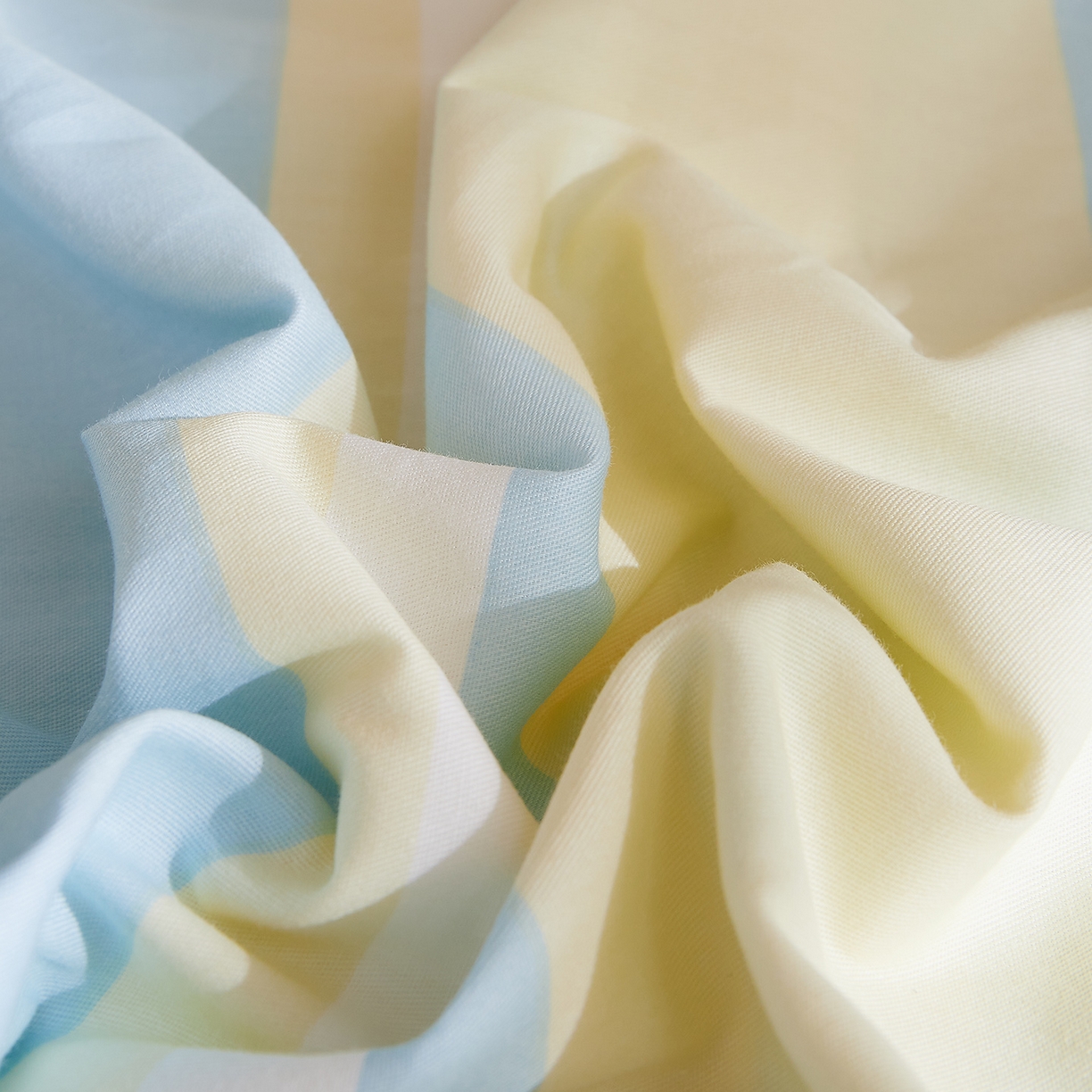 91家纺网 家纺一手货源 找家纺 DoDo 兜兜 2025新款全棉纯棉小清新卡通条格学生宿舍系列单品床笠 薄荷曼波A版