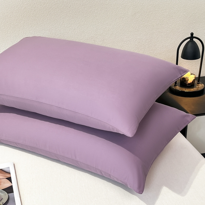 91家纺网 家纺一手货源 找家纺 暖季家纺 2025新款全棉13376单枕套系列 40-纯色罗兰紫