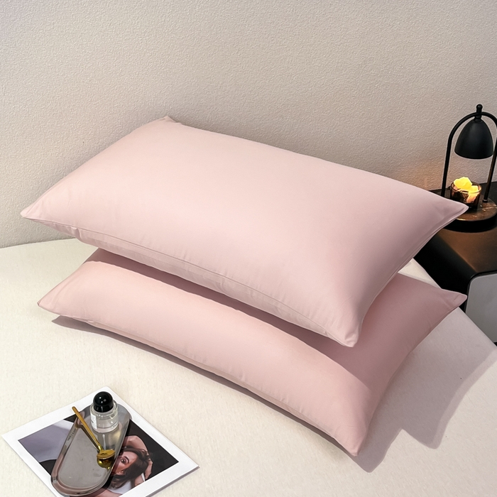 91家纺网 家纺一手货源 找家纺 暖季家纺 2025新款全棉13376单枕套系列 40-纯色玉粉