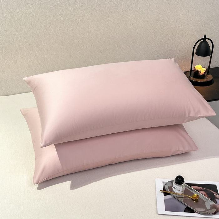 91家纺网 家纺一手货源 找家纺 暖季家纺 2025新款全棉13376单枕套系列 40-纯色玉粉