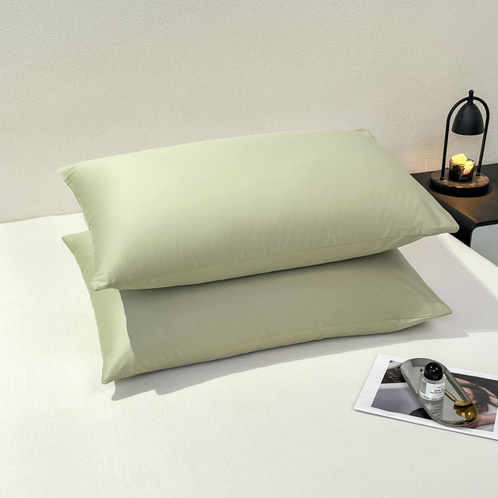 91家纺网 家纺一手货源 找家纺 暖季家纺 2025新款全棉13376单枕套系列 40-纯色果绿