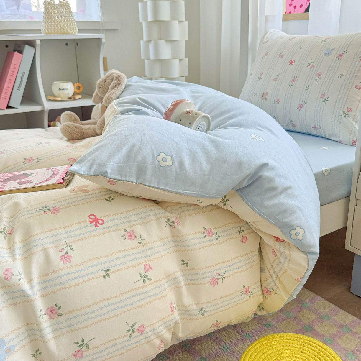 91家纺网 家纺一手货源 找家纺 慕尚家纺 2025新款13070全棉学生季全棉学生床三件套 兔兔录