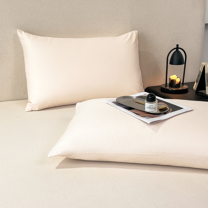 91家纺网 家纺一手货源 找家纺 暖季家纺 2025新款全棉13376单枕套系列 40-纯色奶昔白