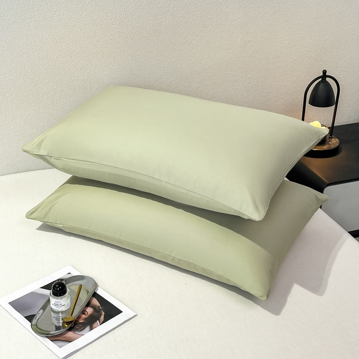 91家纺网 家纺一手货源 找家纺 暖季家纺 2025新款全棉13376单枕套系列 40-纯色果绿