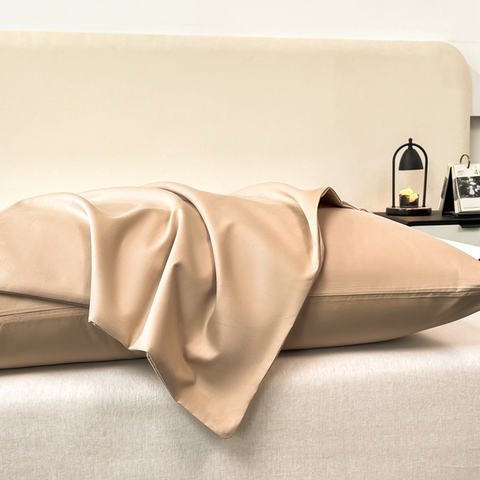 91家纺网 家纺一手货源 找家纺 暖季家纺 2025新款全棉13376单枕套系列 40-纯色奶茶