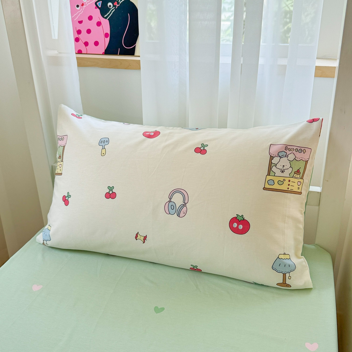 91家纺网 家纺一手货源 找家纺 慕尚家纺 2025新款13070全棉学生季全棉学生床三件套 草莓小樱桃