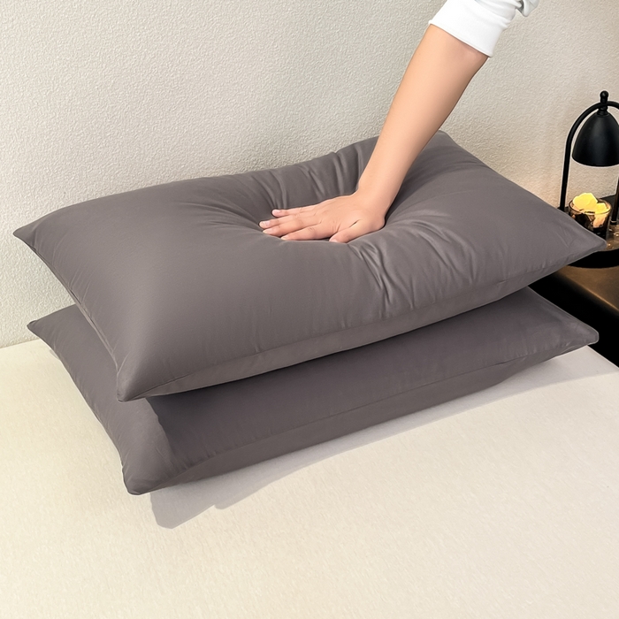 91家纺网 家纺一手货源 找家纺 暖季家纺 2025新款全棉13376单枕套系列 40-纯色高级灰