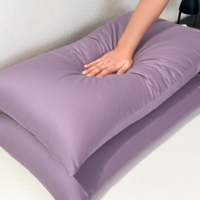 91家纺网 家纺一手货源 找家纺 暖季家纺 2025新款全棉13376单枕套系列 40-纯色罗兰紫