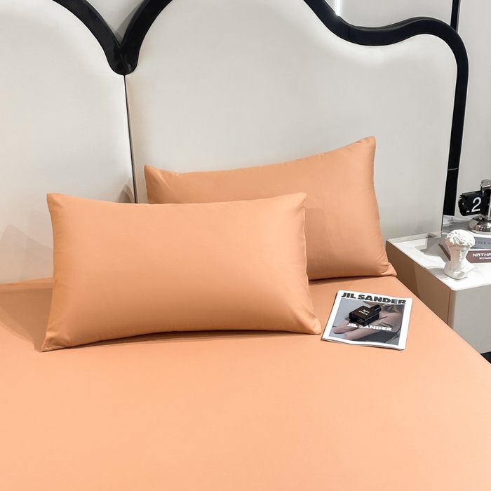 91家纺网 家纺一手货源 找家纺 暖季家纺 2025新款全棉13376单枕套系列 40-纯色暖橙