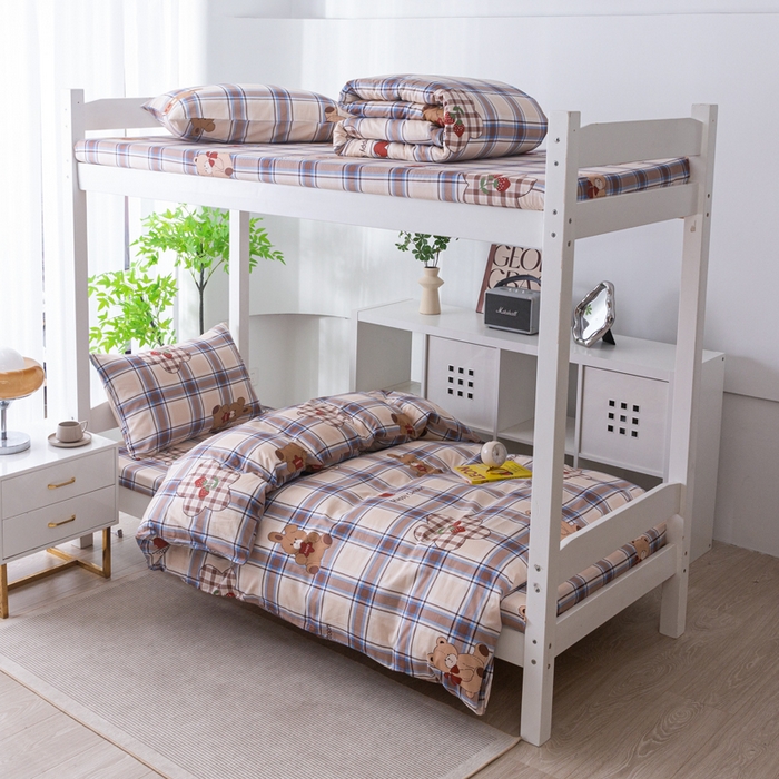 91家纺网 家纺一手货源 找家纺 （总）简冠家纺 2025新款全棉学生三件套宿舍三件套纯棉学生床垫羽丝绒被子被芯