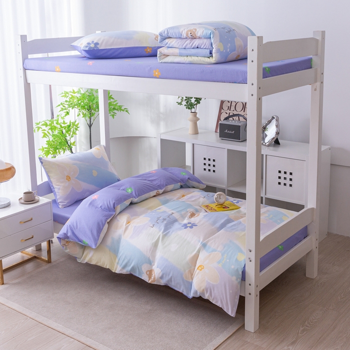 91家纺网 家纺一手货源 找家纺 （总）简冠家纺 2025新款全棉学生三件套宿舍三件套纯棉学生床垫羽丝绒被子被芯