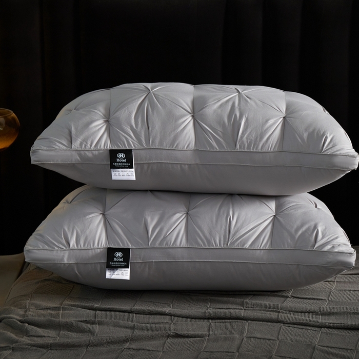 91家纺网 家纺一手货源 找家纺 御眠纺羽绒被壳 2025新款扭花羽毛枕全棉扭花羽毛枕升级款可定制尺寸 扭花羽绒枕灰一对 高枕