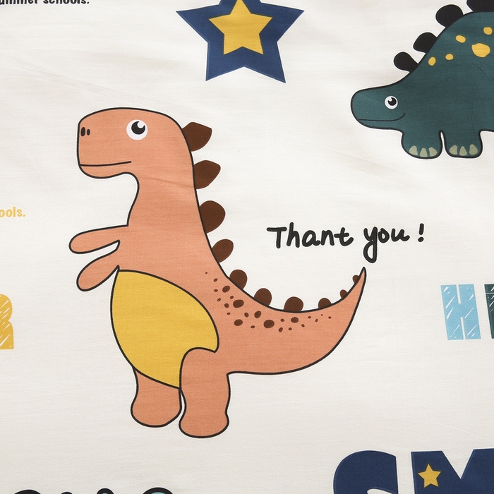 91家纺网 家纺一手货源 找家纺 梵赫 2025新款小版全棉纯棉卡通幼儿园儿童三件套套件 欢乐园-白