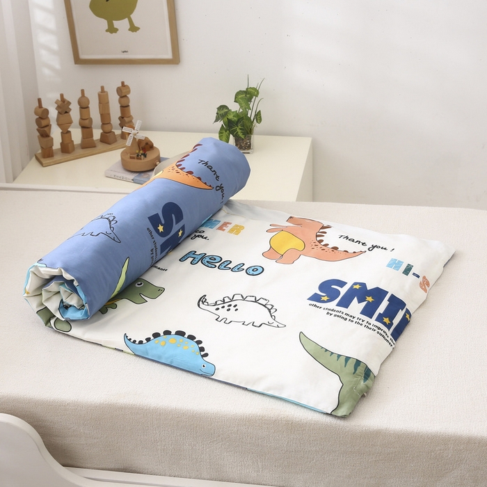 91家纺网 家纺一手货源 找家纺 梵赫 2025新款小版全棉纯棉卡通幼儿园儿童三件套套件 欢乐园-白