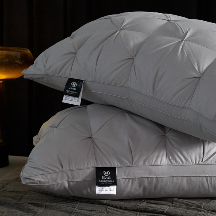 91家纺网 家纺一手货源 找家纺 御眠纺羽绒被壳 2025新款扭花羽毛枕全棉扭花羽毛枕升级款可定制尺寸 扭花羽绒枕灰一对 低枕