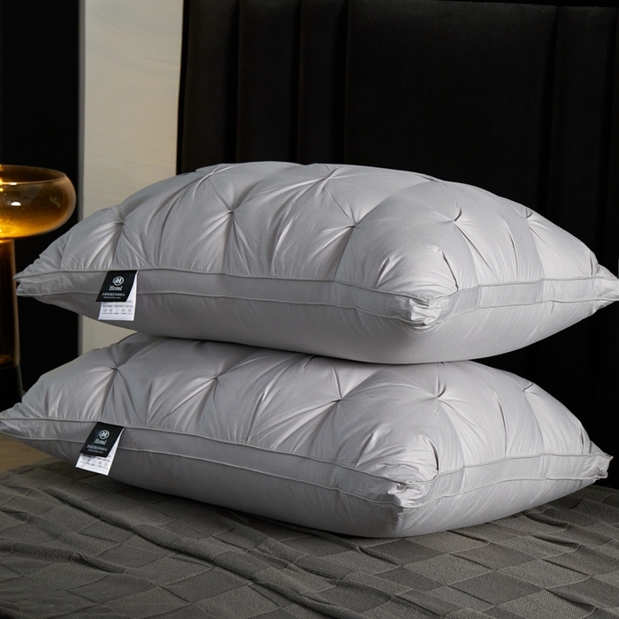 91家纺网 家纺一手货源 找家纺 御眠纺羽绒被壳 2025新款扭花羽毛枕全棉扭花羽毛枕升级款可定制尺寸 扭花羽绒枕灰一对 中枕