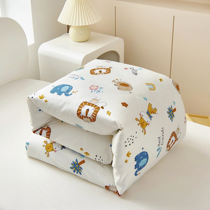 91家纺网 家纺一手货源 找家纺 梵赫 2025新款小版全棉纯棉卡通幼儿园儿童三件套套件 杰瑞狮子