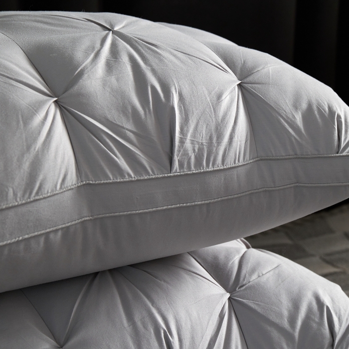 91家纺网 家纺一手货源 找家纺 御眠纺羽绒被壳 2025新款扭花羽毛枕全棉扭花羽毛枕升级款可定制尺寸 扭花羽绒枕灰一对 高枕