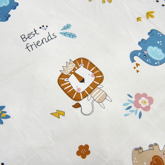 91家纺网 家纺一手货源 找家纺 梵赫 2025新款小版全棉纯棉卡通幼儿园儿童三件套套件 杰瑞狮子