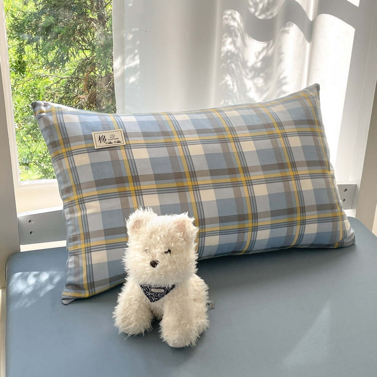 91家纺网 家纺一手货源 找家纺 （总）莱通家纺 2025春夏新款纯棉13372纯色双拼学生三件套六件套-商家提供买家秀