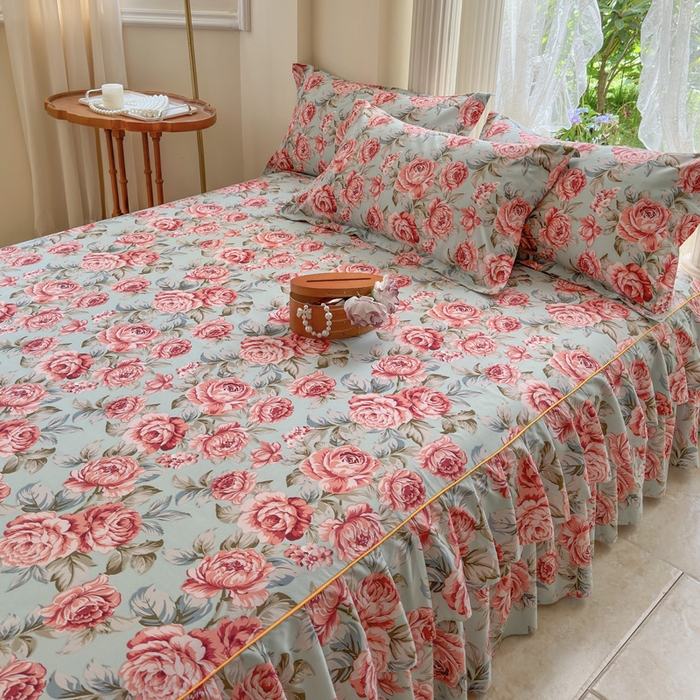 91家纺网 家纺一手货源 找家纺 （总）雨田2025新款夹棉印花床裙