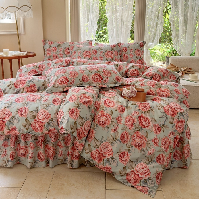 91家纺网 家纺一手货源 找家纺 （总）雨田2025新款夹棉印花床裙