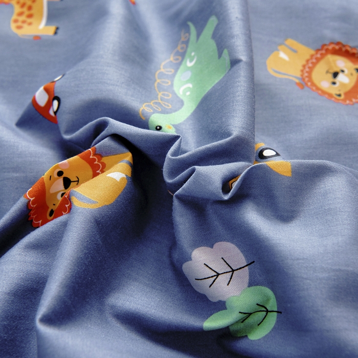 91家纺网 家纺一手货源 找家纺 梵赫 2025新款小版全棉纯棉卡通幼儿园儿童三件套套件 快乐动物园