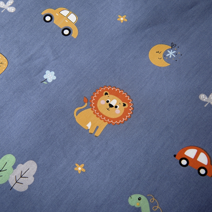 91家纺网 家纺一手货源 找家纺 梵赫 2025新款小版全棉纯棉卡通幼儿园儿童三件套套件 快乐动物园