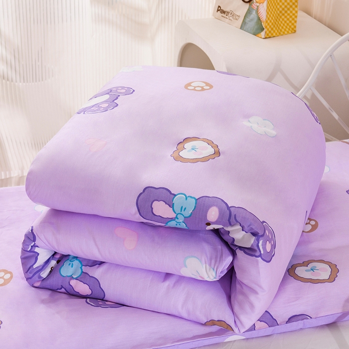 91家纺网 家纺一手货源 找家纺 梵赫 2025新款小版全棉纯棉卡通幼儿园儿童三件套套件 梦幻兔