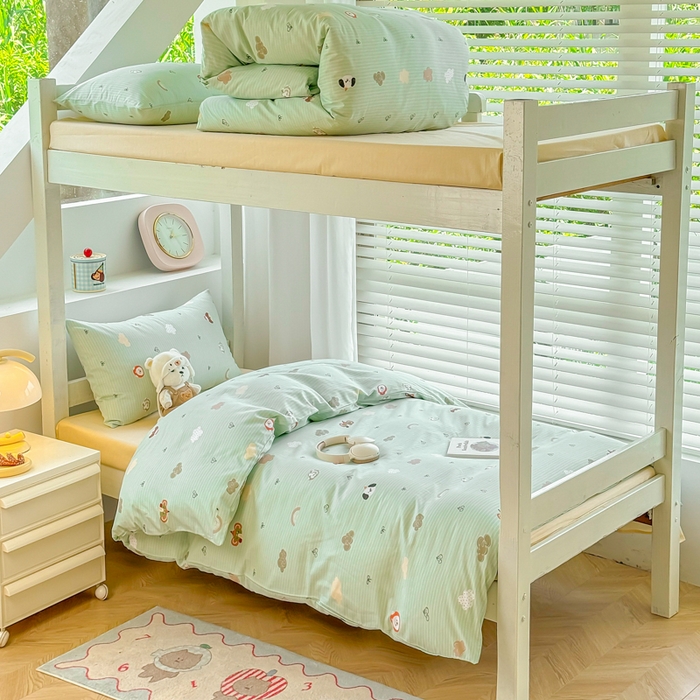 简冠家纺 2025新款全棉学生三件套宿舍三件套纯棉学生床垫羽丝绒被子被芯 萌宠乐园