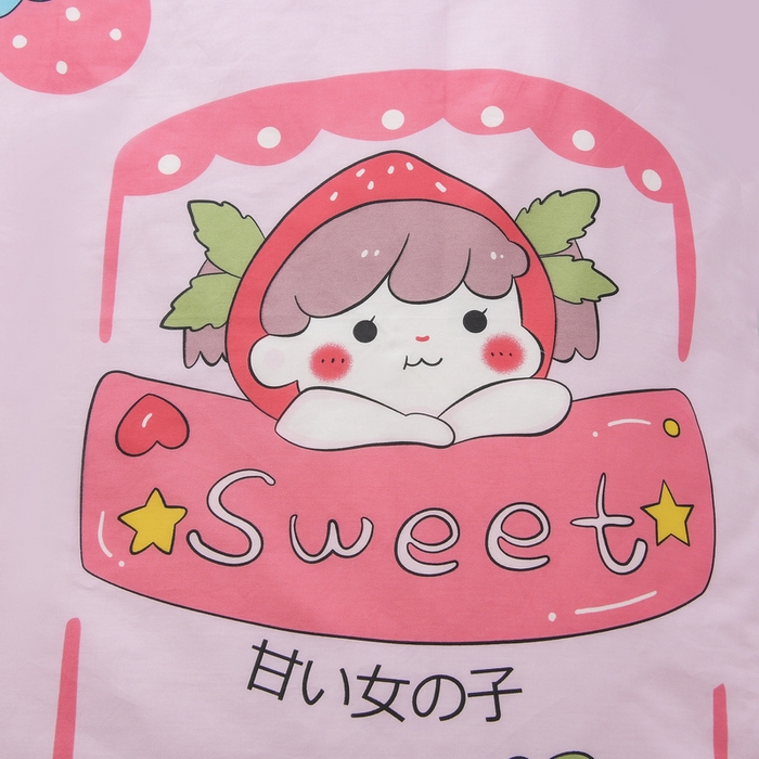 91家纺网 家纺一手货源 找家纺 梵赫 2025新款小版全棉纯棉卡通幼儿园儿童三件套套件 甜心女孩