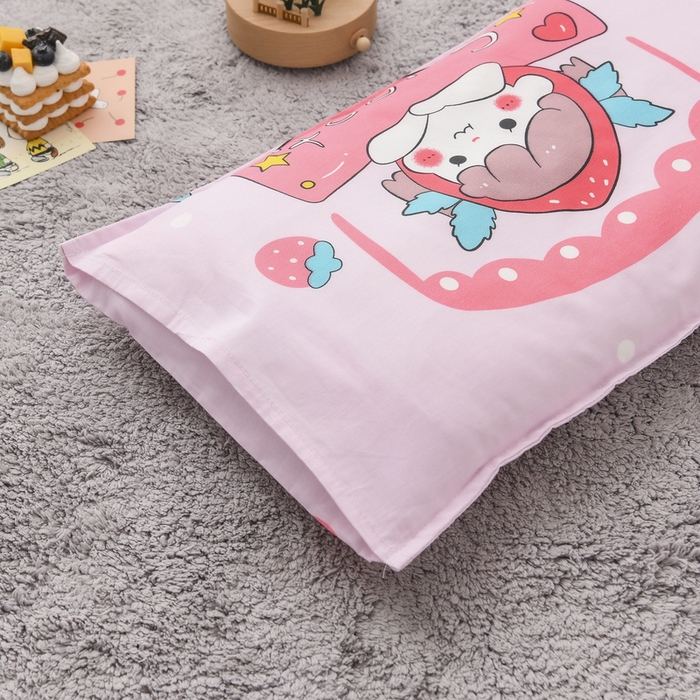 91家纺网 家纺一手货源 找家纺 梵赫 2025新款小版全棉纯棉卡通幼儿园儿童三件套套件 甜心女孩