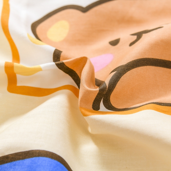 91家纺网 家纺一手货源 找家纺 梵赫 2025新款小版全棉纯棉卡通幼儿园儿童三件套套件 小熊甜心