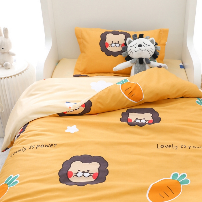 91家纺网 家纺一手货源 找家纺 梵赫 2025新款小版全棉纯棉卡通幼儿园儿童三件套套件 辛巴