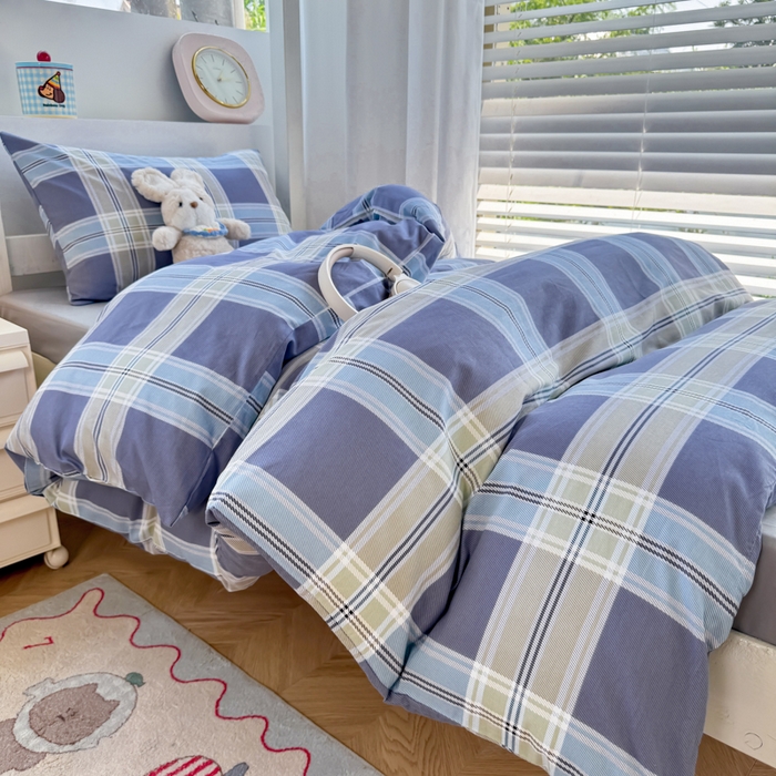 91家纺网 家纺一手货源 找家纺 简冠家纺 2025新款全棉学生三件套宿舍三件套纯棉学生床垫羽丝绒被子被芯 青木时光