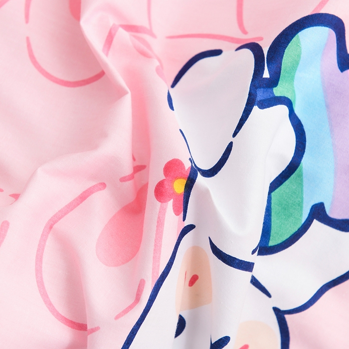 91家纺网 家纺一手货源 找家纺 梵赫 2025新款小版全棉纯棉卡通幼儿园儿童三件套套件 幸运兔