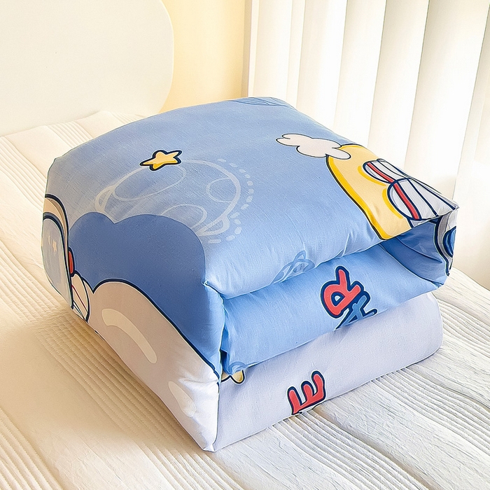 91家纺网 家纺一手货源 找家纺 梵赫 2025新款小版全棉纯棉卡通幼儿园儿童三件套套件 宇航小将