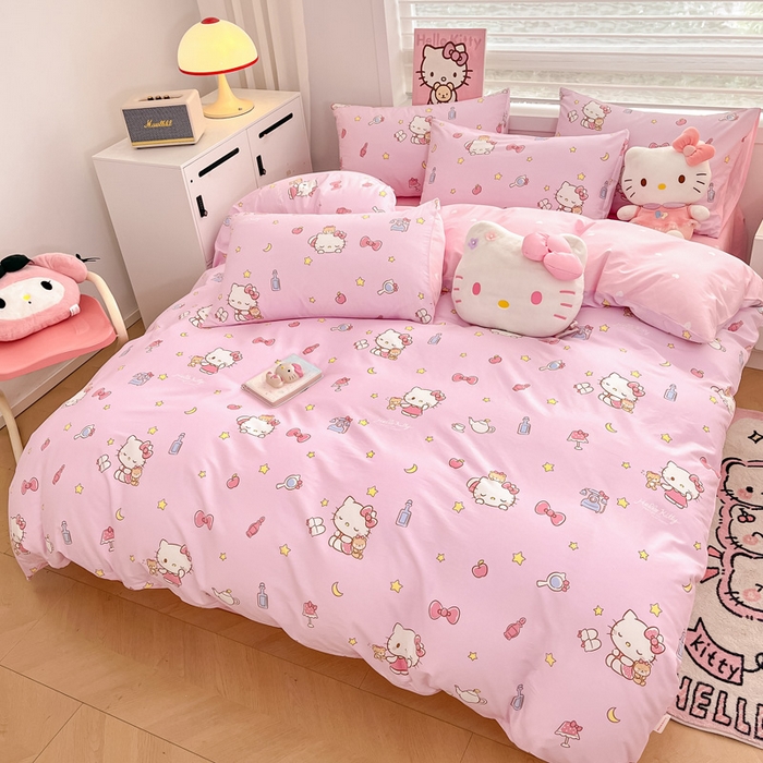 91家纺网 家纺一手货源 找家纺 暮思家居 2025新款正版授权三丽鸥全棉纯棉四件套系列-第三批 美美凯蒂